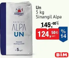 SİNANGİL ALPA UN 5 KG fiyat ve kampanya bilgisi